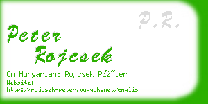 peter rojcsek business card